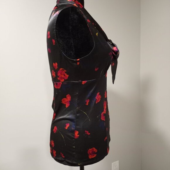 EXPRESS BLACK|RED SLEEVELESS TOP WITH TIE BOW WOMEN SIZE M - Picture 11 of 11